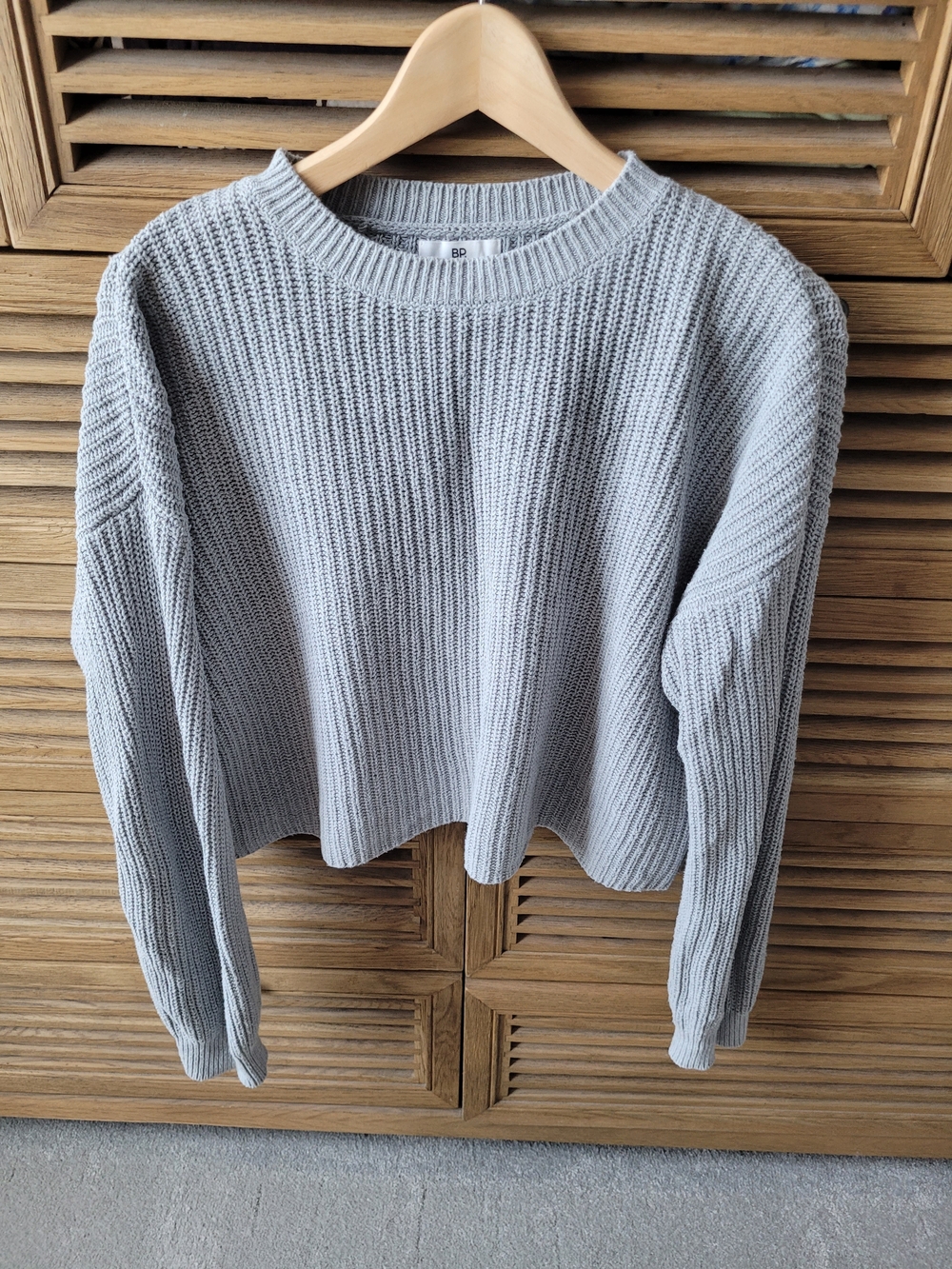Light Gray Crewneck Knit Sweater - BP